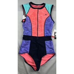 Zeroxposur Zip Up One Piece Swimsuit Medium NWT